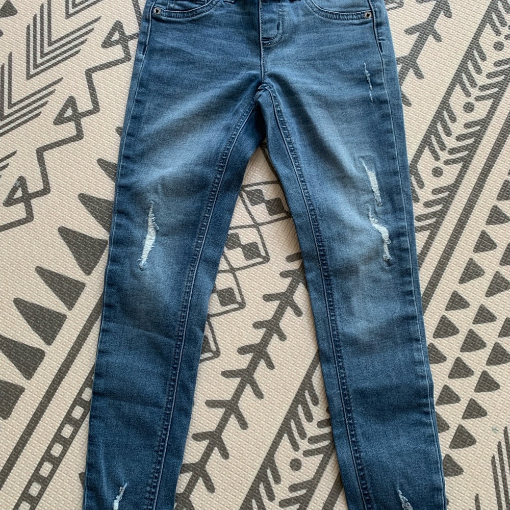 Justice Blue Distressed Skinny Jeans